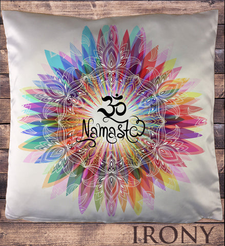 Namaste OM flowers colour explosion Yoga meditation Zen Cushion Cover CUS731