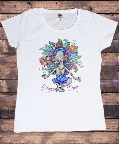 Women's T-Shirt Zen Lotus Flower Namaste Spiritual Meditation Yoga Dog TS1746