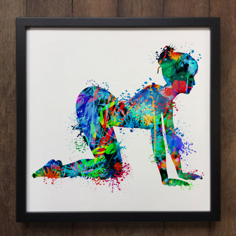 Yoga Print Meditation Colourful Spiritual Art- Framed Art Print ART119