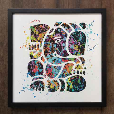 Colourful Splatter Ganesh Elephant Spiritual Art- Framed Art Print ART603
