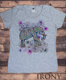 Women's T-Shirt  Hippy Ethnic Indian  Elephant Tribal Colourful Print C30-19