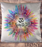Namaste OM flowers colour explosion Yoga meditation Zen Cushion Cover CUS731
