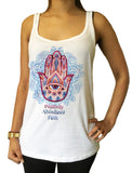 Jersey Tank Top "Positivity, Abundance, Faith" Hamsa Hand Of Fatima Aztec Pattern JTK787