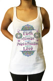 Jersey Tank Top Birth Place Earth, Species Human, Politics Peace & Freedom, Religion Love Print JTK888