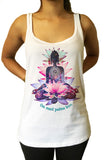 Jersey Tank Top Buddha Lotus-Om mani padme hum-Spiritual Yoga space Zen Print JTK894