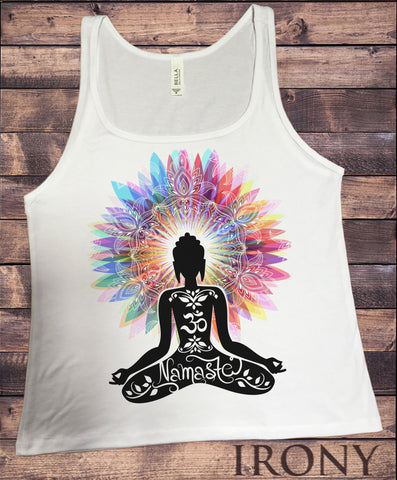 Jersey Top Namaste Buddha flowers colour explosion Yoga meditation print JTK1317