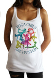 Jersey Top 'Yoga Girls Are Twisted' Meditation Poses Funny Slogan Print JTK1096
