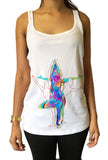 Jersey Top Yoga Meditation Poses colourful paint splatter Print JTK1103