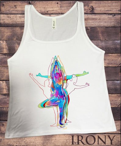 Jersey Top Yoga Meditation Poses colourful paint splatter Print JTK1103