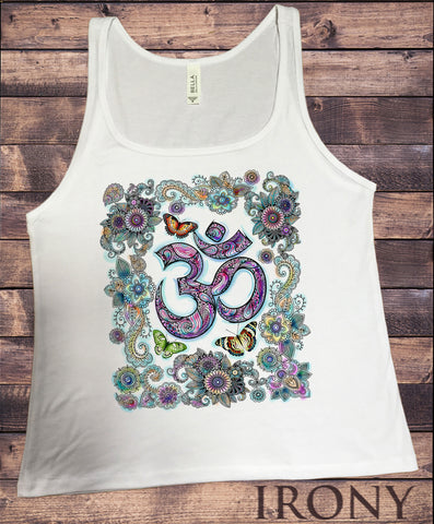 Jersey Top Om India zen Beautiful Butterflies Floral Flowers Print JTK1116