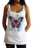 Jersey Tank Top Beautiful Butterflies Splatter paint Floral Print JTK1140