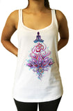 Jersey Top Illustrated Buddha Meditation Yoga Lotus Om Motif Print JTK1163