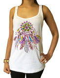 Jersey Top Dreamcatcher Tribal Red Indian Native American Feathers JTK1164
