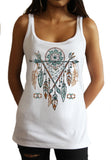Jersey Top Tribal Red Indian Native American Feathers Dream Catcher JTK1165