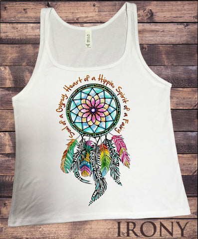 Jersey Top Dreamcatcher Slogan Watercolours Red Indian American Feathers JTK1173