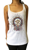 Jersey Top Om Aum Yoga aztec flowers India Zen  JTK1175