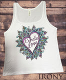 Jersey Top 'Exhale Love' Colourful Flower Love Heart Yoga Print JTK1195