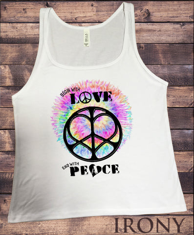 Jersey Top Begin with love, end with  Heart Colourful Print JTK1274