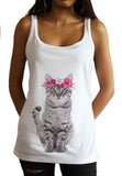 Jersey Top Cute Cat Flower Headband- Pretty Cat Icon JTK1298