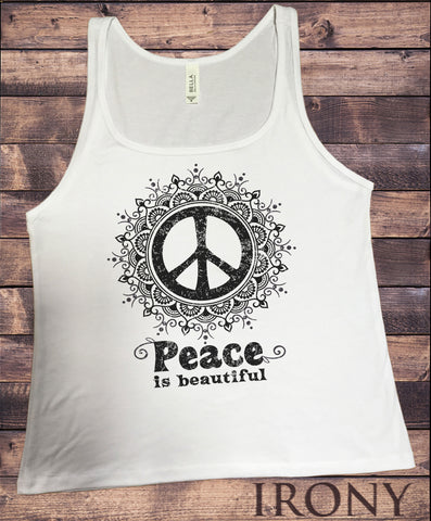 Jersey Top "Peace is beautiful" Flowery distort  Print JTK1299