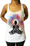 Jersey Top Namaste Buddha flowers colour explosion Yoga meditation print JTK1317