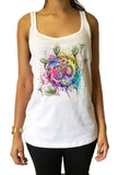 Jersey Tank Top Colourful Om Ethnic Motif Floral Flowers Print JTK1324