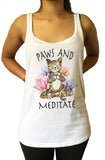 Jersey Top Yoga Cat Paws and Meditate - Lotus Meditation Cat Pose JTK1379