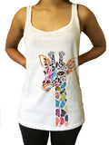 Jersey Top With Giraffe Colourful Ethnic Print JTK1437