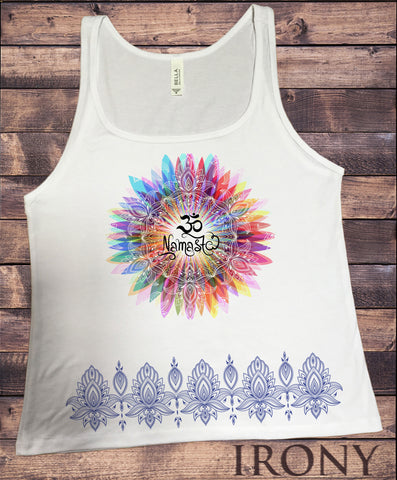 Jersey Tank Top Namaste OM flowers colour explosion Yoga meditation Zen print JTK1447