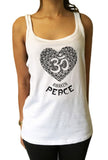 Jersey Tank Love & Peace Awaken Meditation Om Heart India zen JTK1480