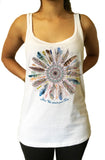 Jersey Tank Top Your Vibe Attract your Tribe Feather Ethnic Print JTK1547
