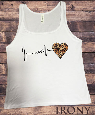 Jersey Top Leopard Skin Heart Beat Waves Electrocardiogram JTK1574