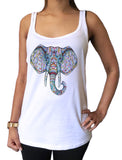 Jersey Tank Top Beautiful Elephant Ethnic Pattern Print JTK1576