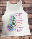 Jersey Tank Top Ironic , Life's full Of Irony Buddha Slogan Print JTK158