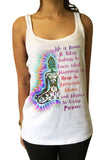 Jersey Tank Top Ironic , Life's full Of Irony Buddha Slogan Print JTK158