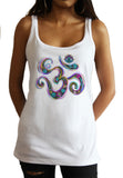 Jersey Tank Colourful Om Vibration Motif Meditation Universal Peace Zen Print JTK1606