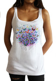 Jersey Tank Top Om Butterfly Splash Print JTK1611