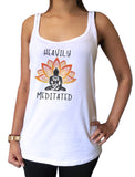 Jersey Top 'Heavily Meditated' Meditation Yoga Peace Buddha Om  Print JTK1628