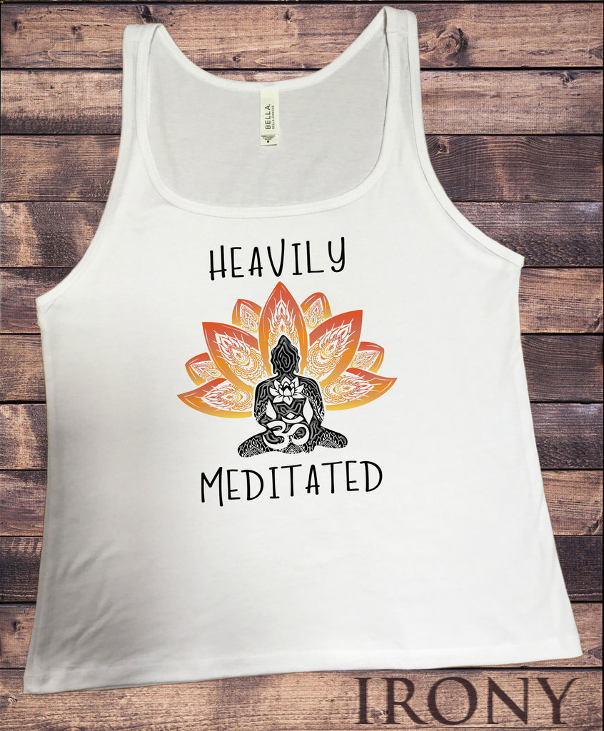 Jersey Top 'Heavily Meditated' Meditation Yoga Peace Buddha Om  Print JTK1628