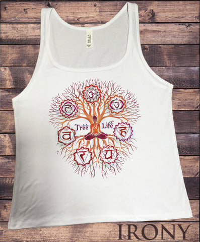 Jersey Tank Top 'Tree Of Life' Buddha Yoga Meditation Chakra Symbols Om zen Tree JTK1655