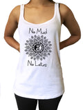 Jersey Tank Top "No Mud, No Lotus" Yoga Flowery Lotus Print JTK1676