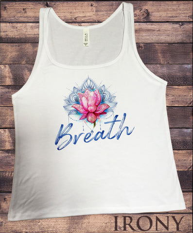 Jersey Tank Top Lotus Geometric Spiritual Design Breathe Flower Print JTK1681