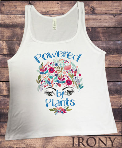 Jersey Tank Top Powered By Plants Flowery Print JTK1684