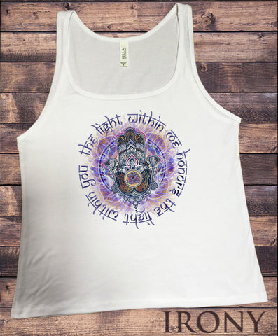 Jersey Tank Top Fatima Hamsa Hand Spiral Boho Zen Eye Print JTK1689