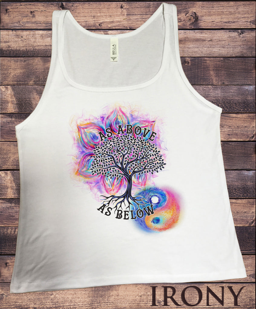 Jersery Tank Top Chinese As above as below Graphic Colourful Splatter Print JTK1697