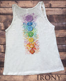 Jersey Tank Top Breathe Om Yoga Meditation Chakra Symbols Print JTK1737