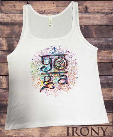 Jersey Tank Top Yoga Meditation Om Colourful Splatter zen Peace JTK1740