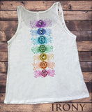 Jersey Tank Top Flower Yoga Buddha Chakra Meditation India Chakra Print JTK1743 F/B