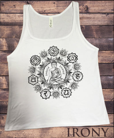 Jersey Tank Top Yoga Meditation Chakra Symbols Inhale Exhale Buddha zen JTK1744