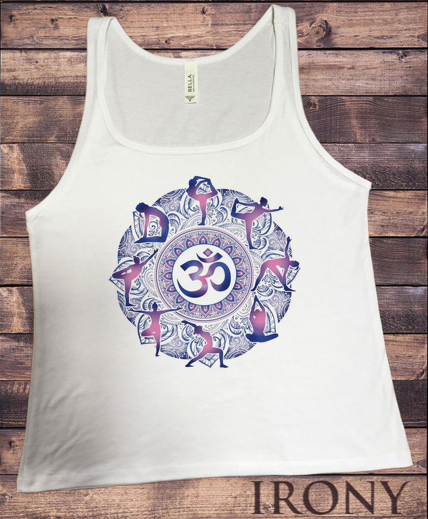 Jersey Tank Top Om Aum Yoga aztec flowers India Zen Print JTK1805